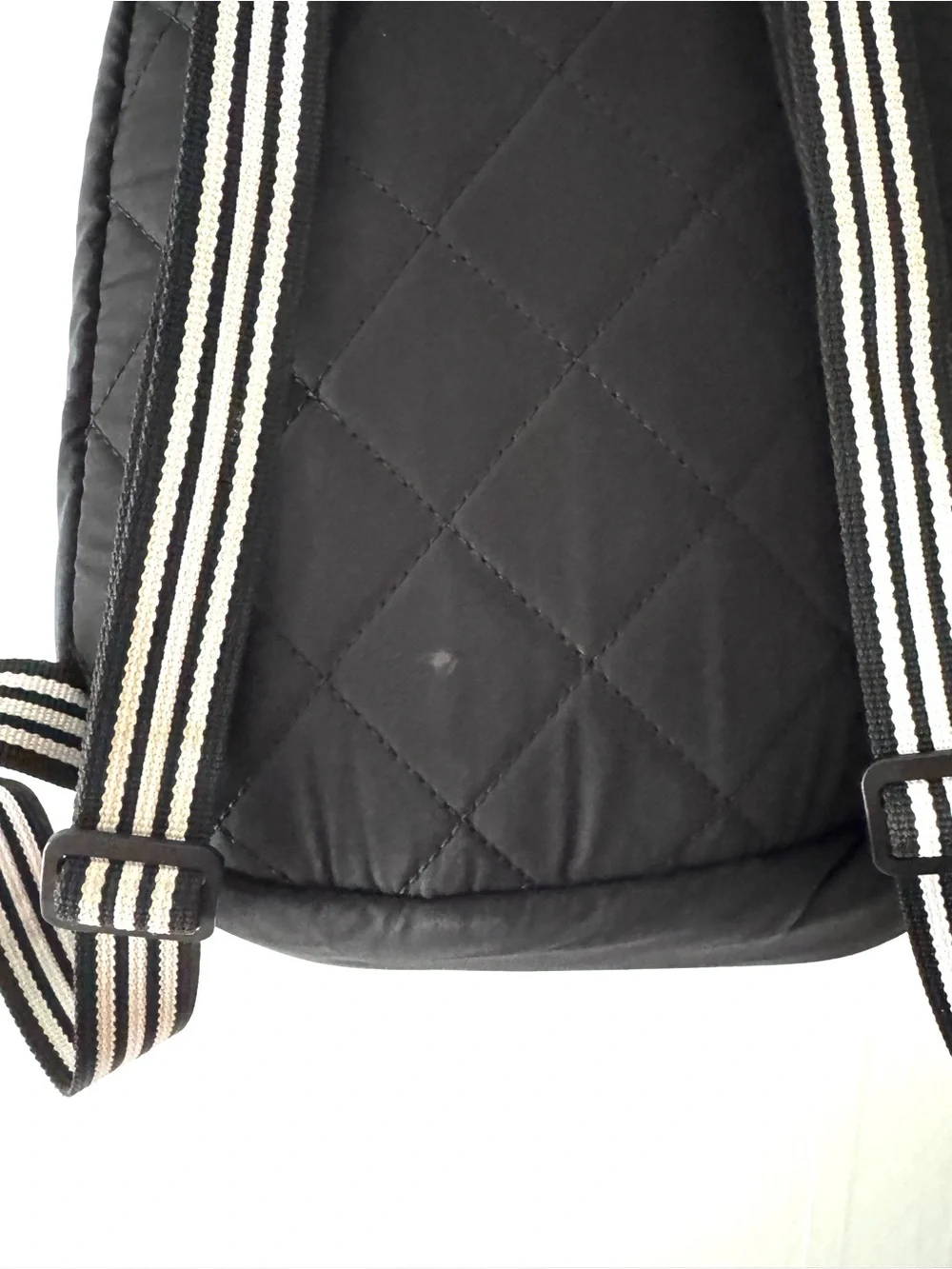 adidas Mini Black Backpack with White Logo and Striped Straps - Picture 4 of 10